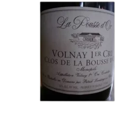 photo du vin Volnay 1er Cru Clos de la Bousse d'or 2010 Pousse d'or