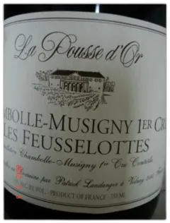 photo du vin Chambolle Musigny 1er Cru les Feusselottes Pousse d’or 2010