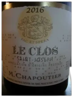 image du vin Saint Joseph Rouge le Clos Chapoutier 2016