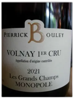 illustration du vin Volnay 1er Cru les Grands Champs Monopole Pierrick Bouley 2021