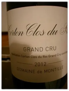 photo du vin Corton Clos du Roi Grand Cru de Montille 2012