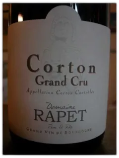 photo du vin Corton Grand Cru Domaine Rapet Magnum 2015