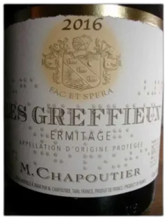 image du vin Hermitage Rouge les Greffieux Chapoutier