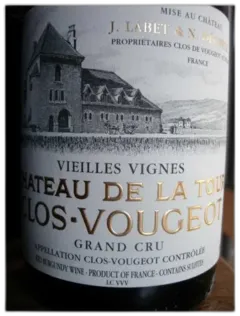 vue du vin Clos Vougeot Chateau de la Tour Vieilles Vignes 2016