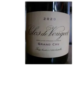 illustration du vin Clos de Vougeot Grand Cru Domaine de la Vougeraie 2020