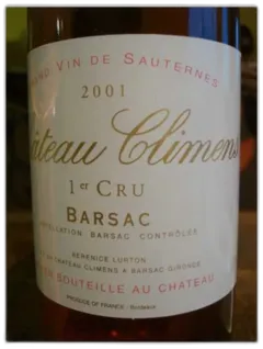 photo du vin Chateau Climens 2001