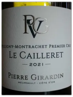 photo du vin Puligny Montrachet 1er Cru le Cailleret Pierre Girardin 2021