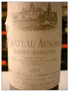 photo du vin Chateau Ausone 1974