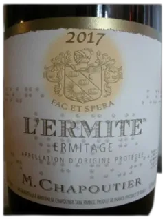photo du vin Hermitage l’Ermite Rouge Chapoutier 2017