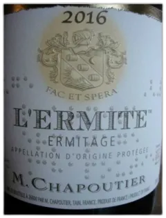 photo du vin Hermitage l’Ermite Rouge Chapoutier 2016