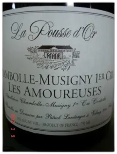 vue du vin Chambolle Musigny 1er Cru les Amoureuses Pousse d’or 2011