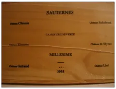 illustration du vin Climens, Rieusec, Suduiraut, Guiraud, Myrat, Liot 2001