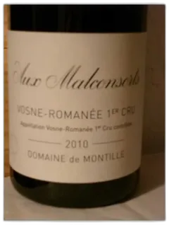 image du vin Vosne Romanee 1er Cru les Malconsorts de Montille 2010