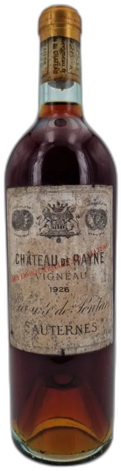 photo du vin Château de Rayne Vigneau 1926 Sauternes 1er Grand Cru Classé