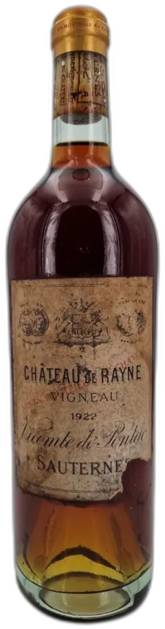 photo du vin Château de Rayne Vigneau 1922 Sauternes 1er Grand Cru Classé
