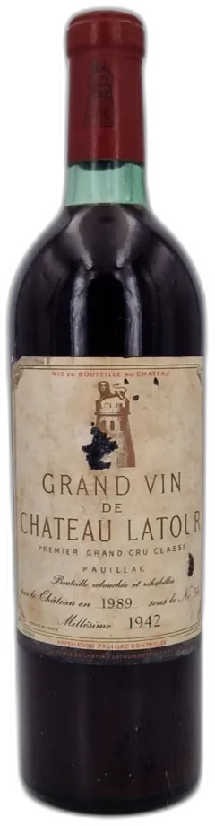 photo du vin Château Latour 1942 Pauillac 1er Grand Cru Classé