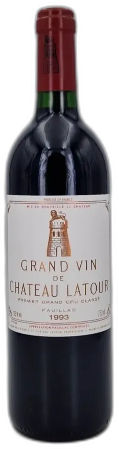 vue du vin Château Latour 1993 Pauillac 1er Grand Cru Classé