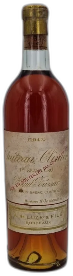 photo du vin Château Climens 1947 Barsac Sauternes) 1er Grand Cru Classé