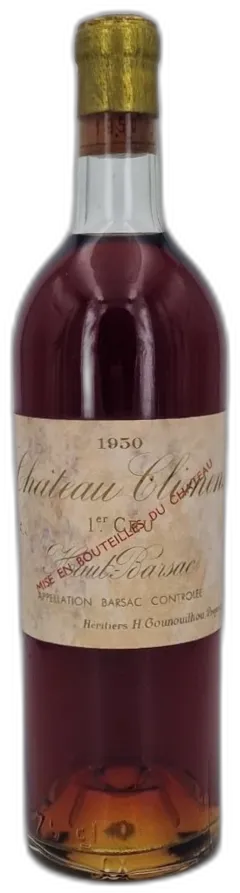 image du vin Château Climens 1950 Barsac Sauternes) 1er Grand Cru Classé