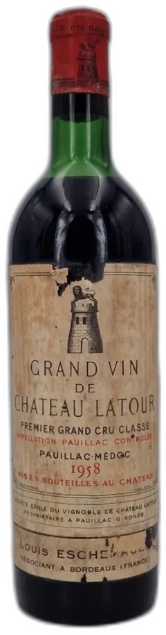 vue du vin Château Latour 1958 Pauillac 1er Grand Cru Classé