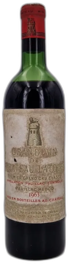 vue du vin Château Latour 1963 Pauillac 1er Grand Cru Classé