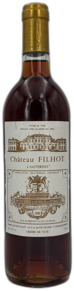 capture du vin Château Filhot Crème de Tête 1990 Sauternes 2ème Grand Cru Classé