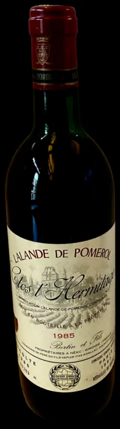 vue du vin Clos l’Hermitage 1985