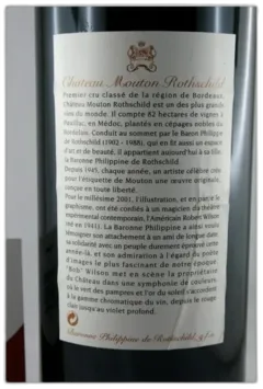 illustration du vin Château Mouton Rothschild 2001 75cl- Alc. Aoc Pauillac
