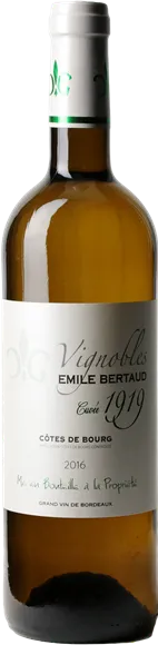 photo du vin Cuvée 1919 Blanc 2016 Vignobles Émile Bertaud