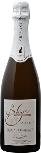 vue du vin Crémant d'Alsace Extra-Brut l'Inoubliable Blanc 2020 Domaine Claude et Christophe Bléger