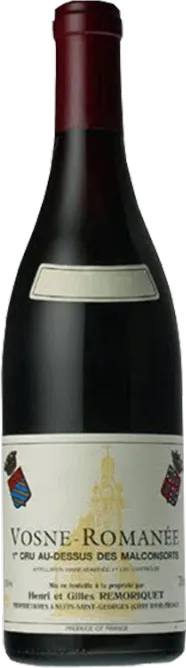vue du vin Vosne-Romanee 1er Cru "au Dessus de Malconsorts" 2017 75cl- Alc. Domaine Remoriquet