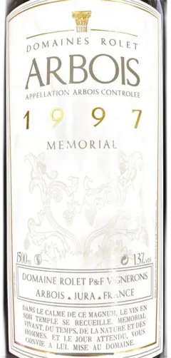 photo du vin Arbois Memorial 1997 Rouge Magnum- Alc. Domaine Rolet