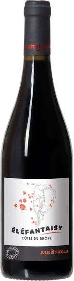 photo du vin Côtes du Rhône Éléfantaisy Sans Sulfites Ajoutés Rouge 2025 Julie et Nicolas