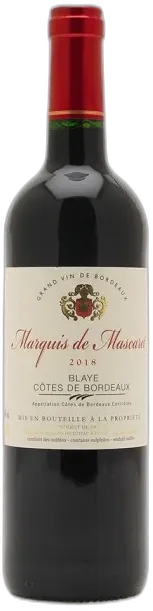 image du vin Marquis de Mascaret Côtes de Blaye