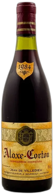 vue du vin Jean de Villedieu Aloxe Corton 1984
