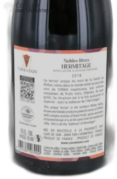 image du vin Hermitage Rouge Nobles Rives 2018 Cave de Tain