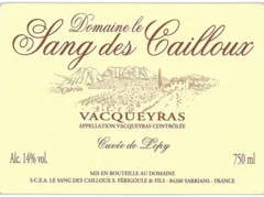 image du vin Vacqueyras 2023 Lopy le Sang des Cailloux