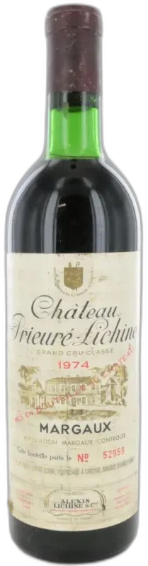 photo du vin Château Prieuré Lichine 1974