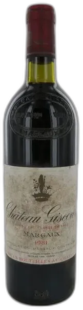 vue du vin Château Giscours 1981