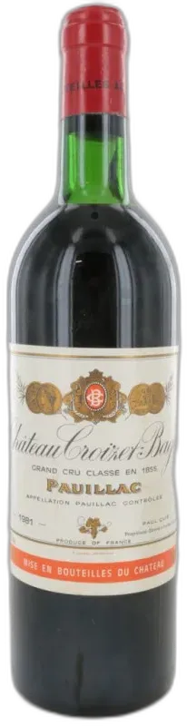 photo du vin Château Croizet Bages 1981