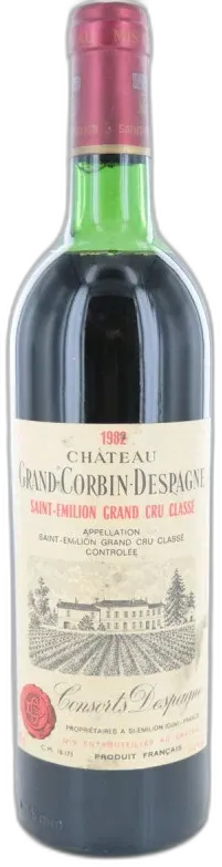 image du vin Château Grand Corbin Despagne 1982