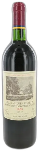 vue du vin Château Duhart-Milon 1983