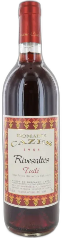 vue du vin Rivesaltes Tuilé 1986 Domaine Cazes