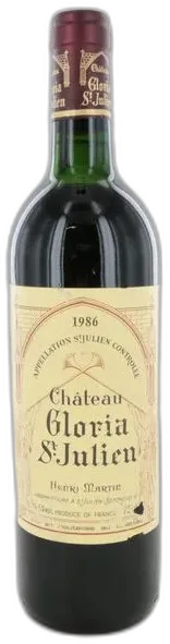 photo du vin Chateau Gloria 1986