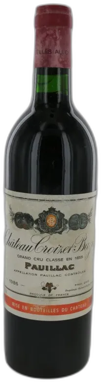 photo du vin Château Croizet Bages 1986