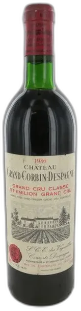 image du vin Château Grand Corbin Despagne 1986