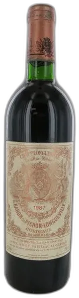 vue du vin Château Pichon Longueville Baron 1987