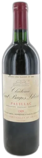 image du vin Château Haut Bages Libéral 1989