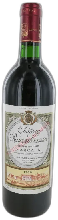 image du vin Château Rauzan Gassies 1989