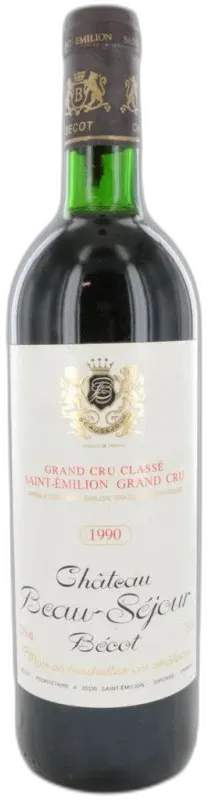 vue du vin Château Beau-Séjour Bécot 1990